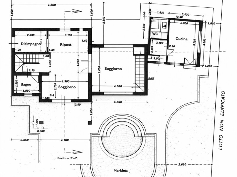 planimetria - Villa singola in vendita a Pietrasanta