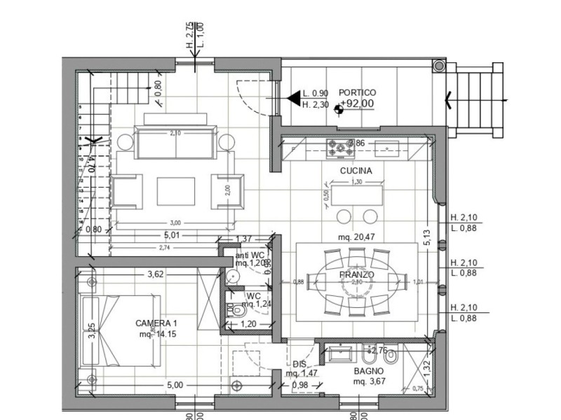 planimetria - Bifamiliare in affitto a Pietrasanta