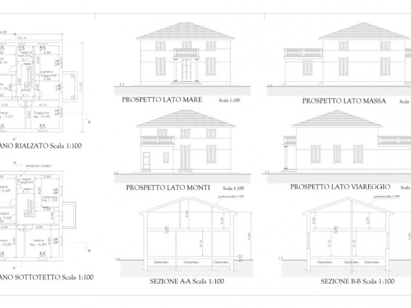 planimetria - Villa singola in vendita a Pietrasanta