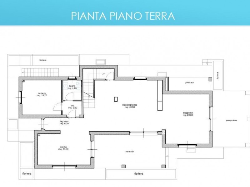 planimetria - Villa singola in vendita a Forte dei Marmi