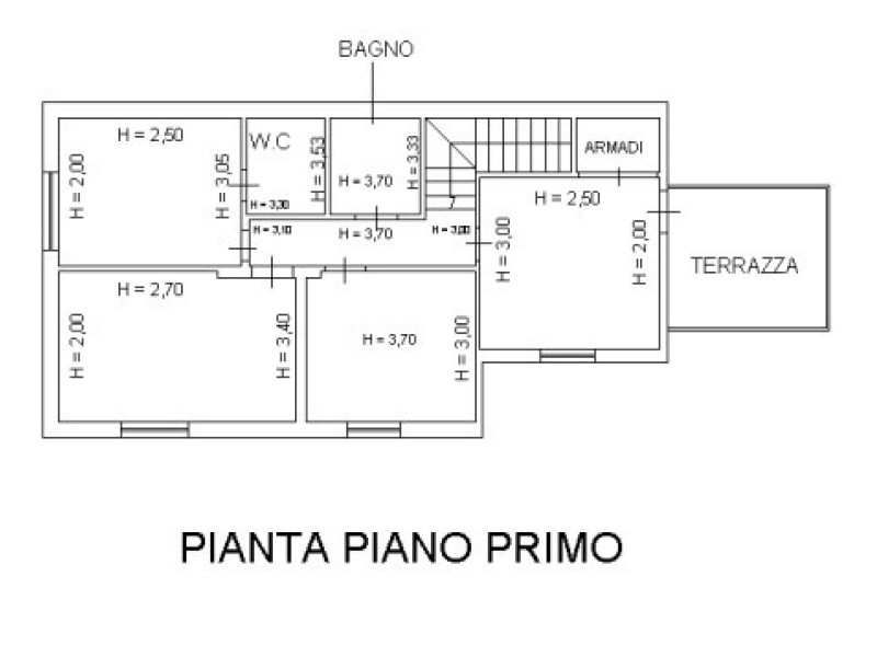 planimetria - Villa singola in vendita a Pietrasanta