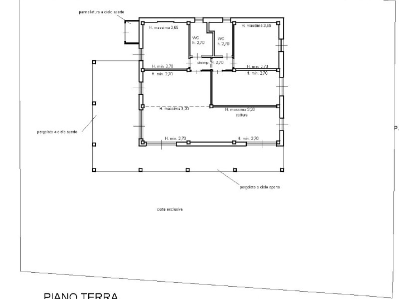 planimetria - Villa singola in vendita a Massa