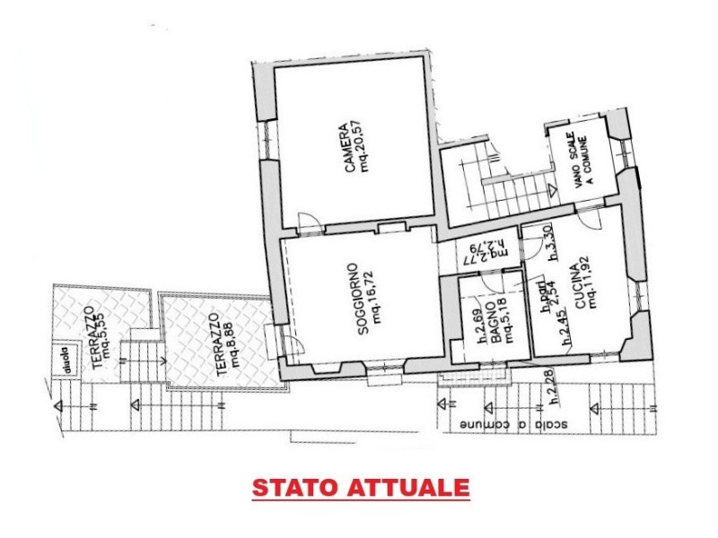 planimetria - Appartamento in vendita a Seravezza