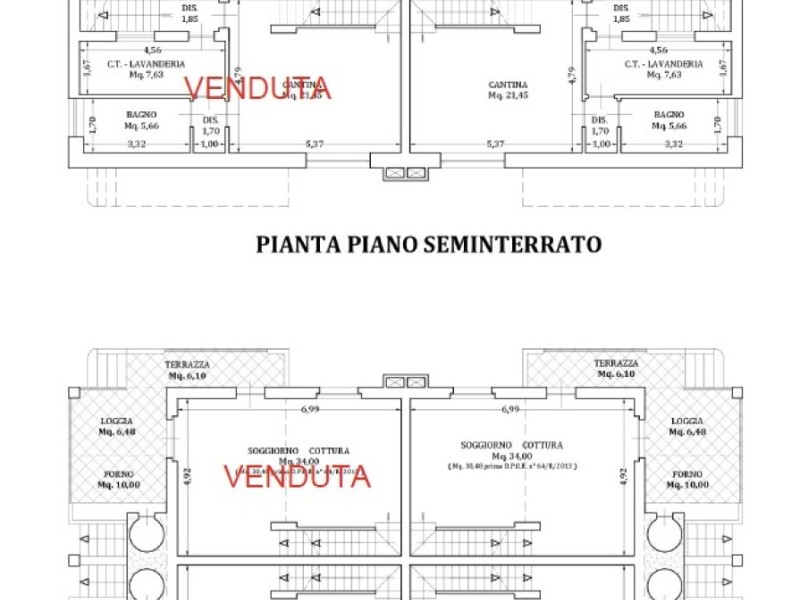 planimetria - Bifamiliare in vendita a Camaiore