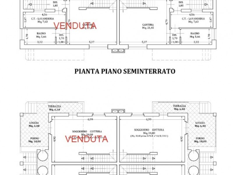 planimetria - Bifamiliare in vendita a Camaiore