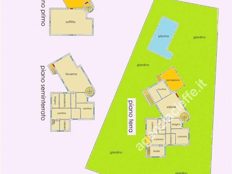 planimetria - Villa singola in vendita a Montignoso