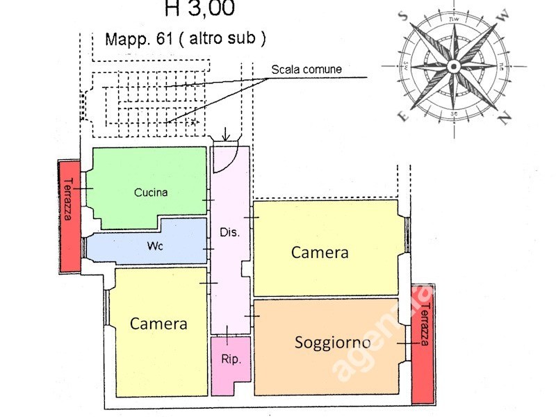 planimetria - Appartamento in vendita a Massa