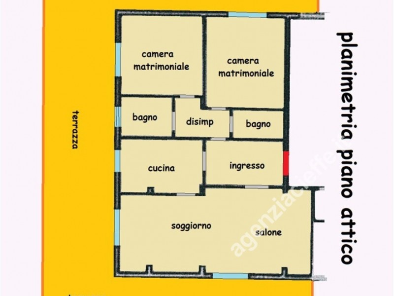 planimetria - Attico in vendita a Massa