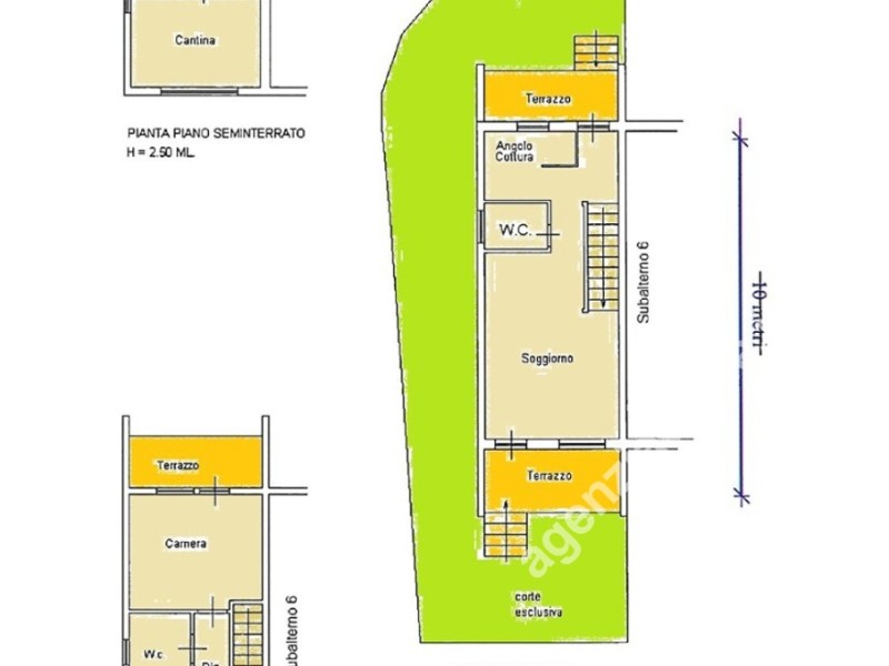planimetria - Villetta a schiera in vendita a Massa