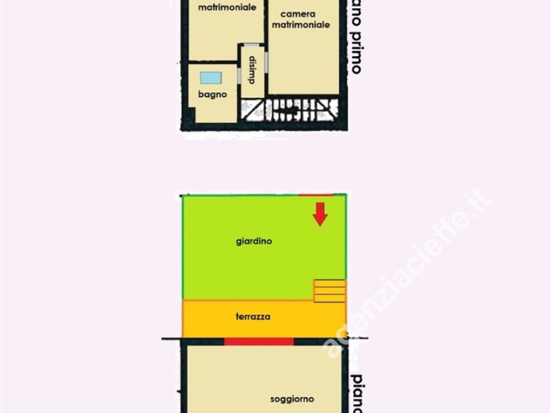 planimetria - Villetta a schiera in vendita a Massa