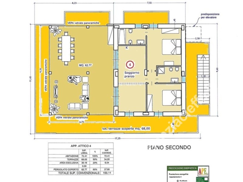 planimetria - Appartamento in vendita a Massa