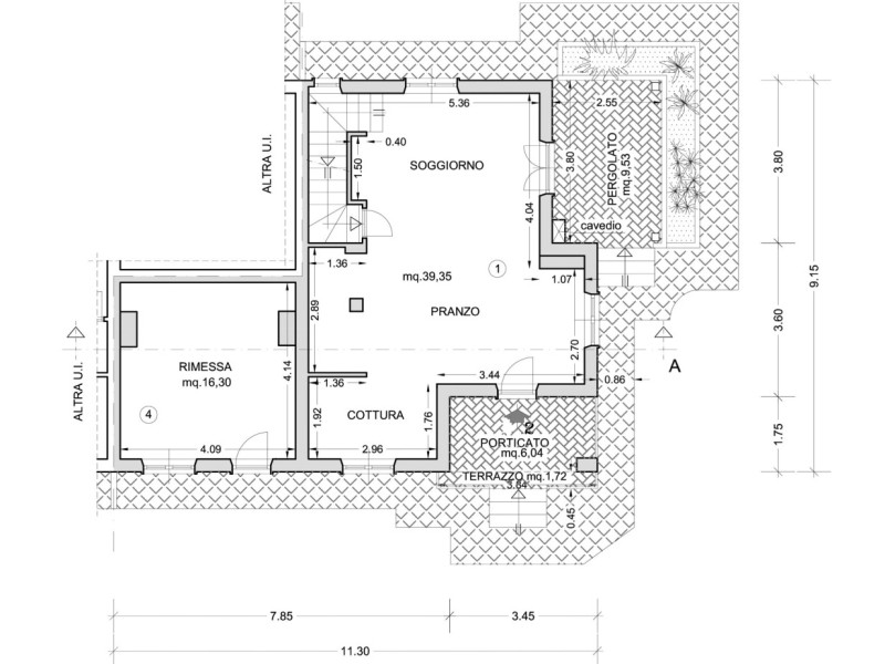 planimetria - Villa singola in vendita a Pietrasanta