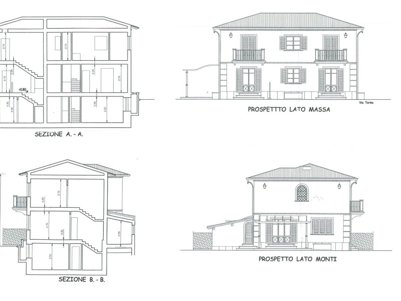 planimetria - Bifamiliare in vendita a Pietrasanta
