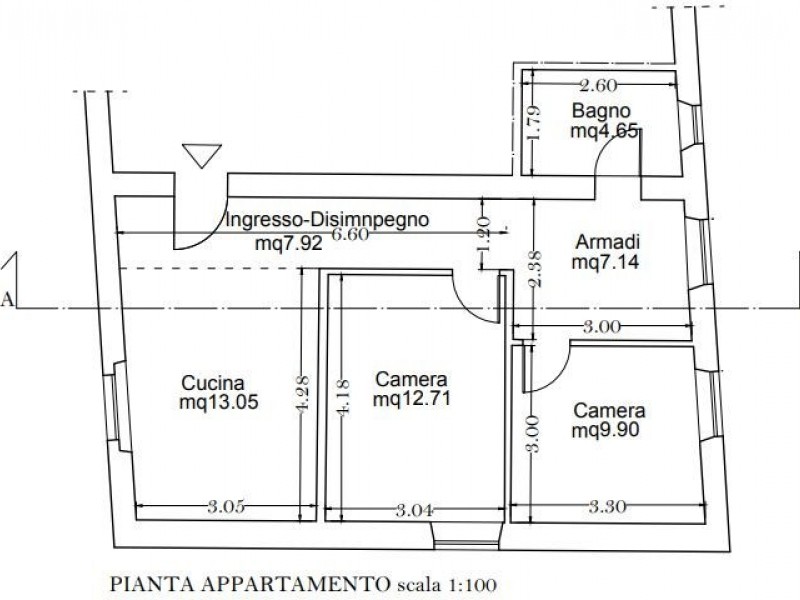 planimetria - Appartamento in vendita a Seravezza