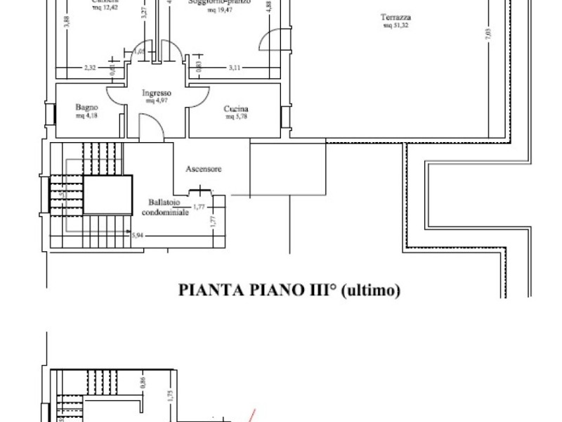 planimetria - Appartamento in vendita a Viareggio