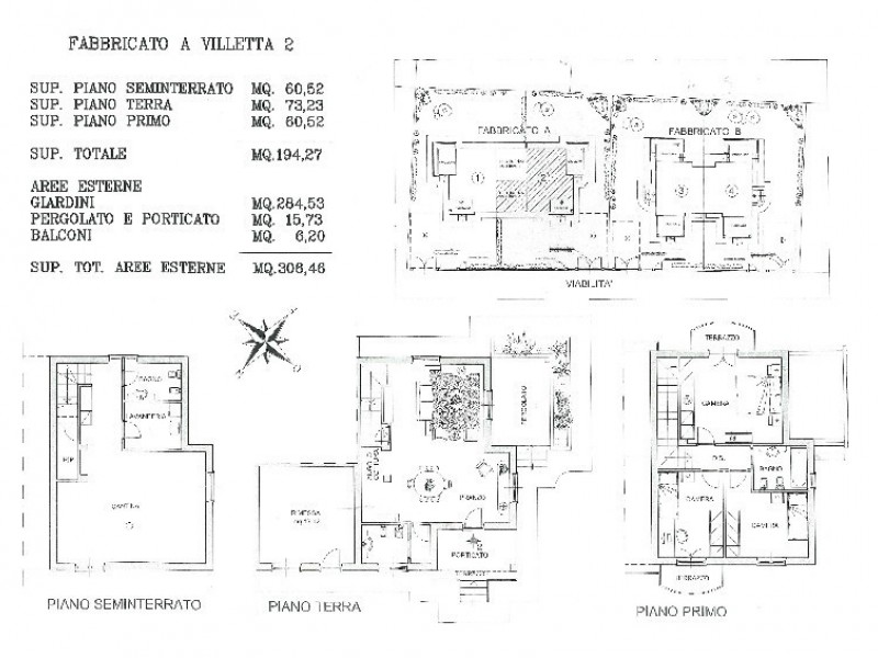 planimetria - Bifamiliare in vendita a Pietrasanta