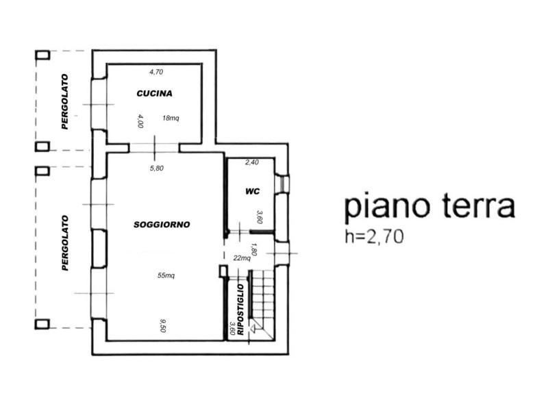 planimetria - Villa singola in vendita a Montignoso
