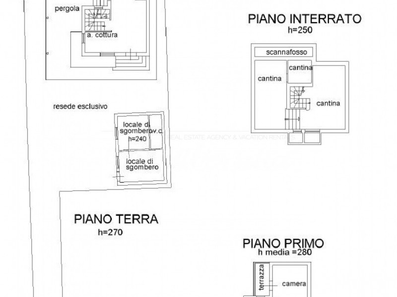 planimetria - Villa singola in affitto a Pietrasanta