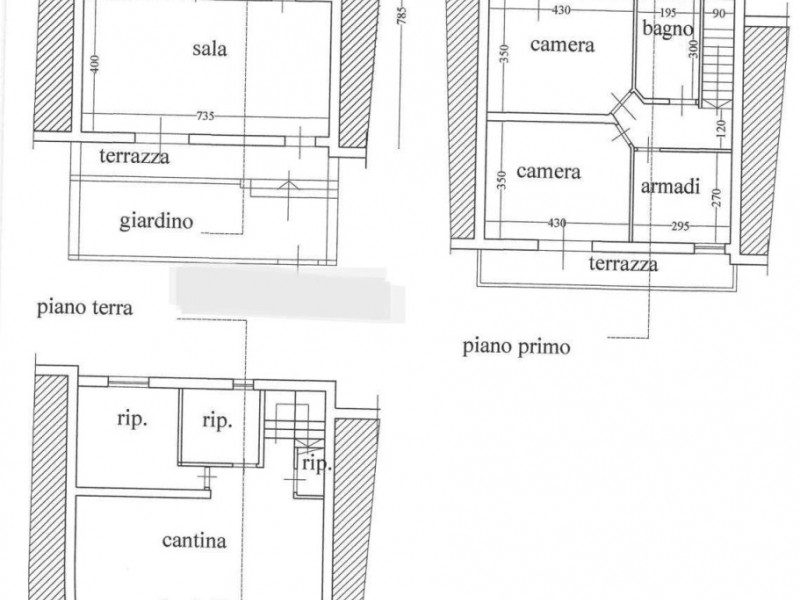 planimetria - Villetta a schiera in vendita a Viareggio