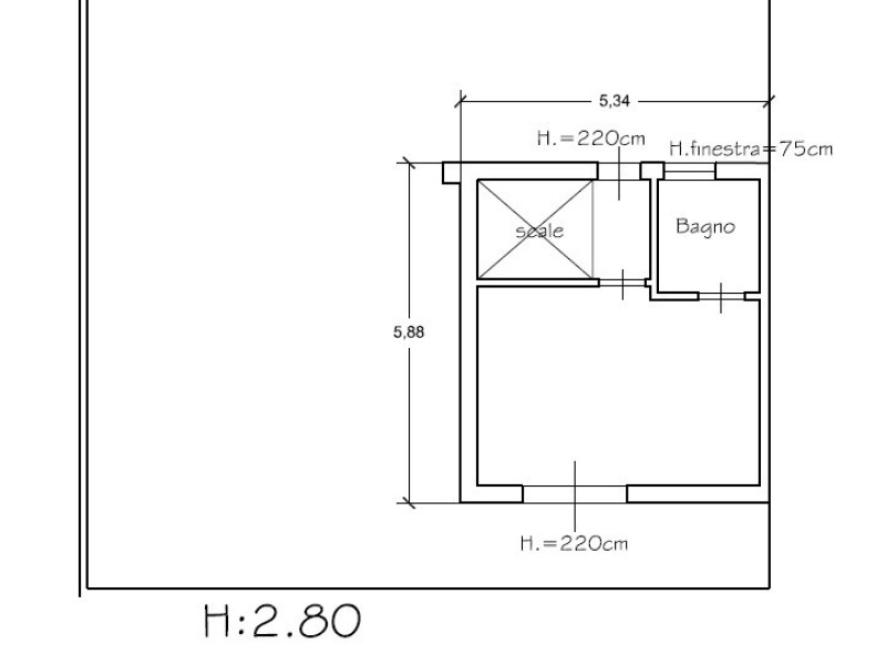 planimetria - Villetta a schiera in vendita a Montignoso