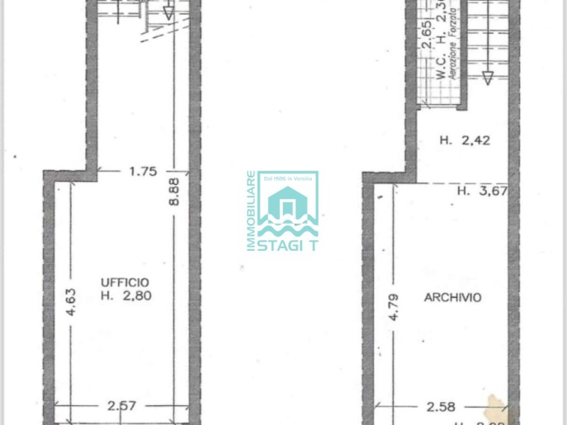 planimetria - Ufficio in vendita a Camaiore